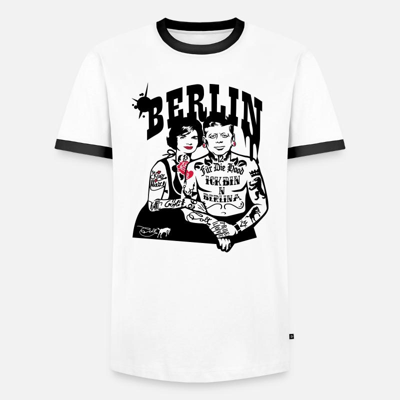 Berlin Caption - Men's Ringer Shirt - white/black