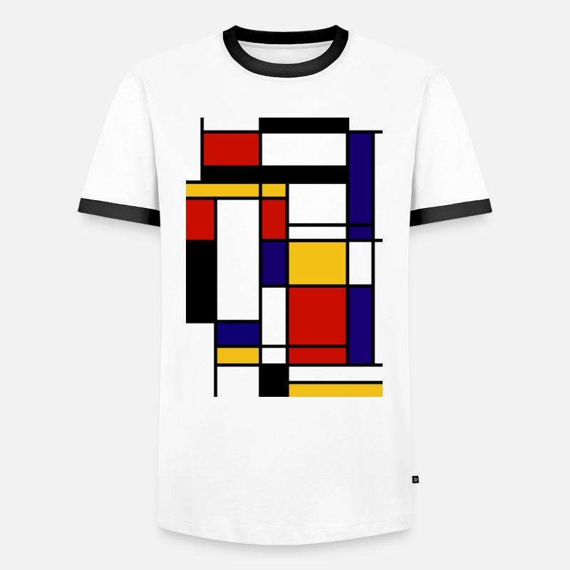 Pattern Mondrian form - Men's Ringer Shirt - white/black