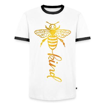 Bee Whisperer - Bee - Beekeeper - Bee Kind - Men's Ringer Shirt - white/black - Front - AI Model Female 172 light (172cm) & AI Model Male 178 dark (178cm)