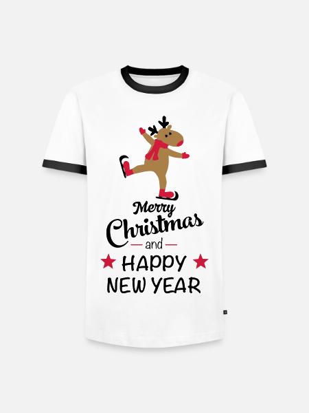 Noël drôle - T-shirt contrasté Homme - blanc/noir