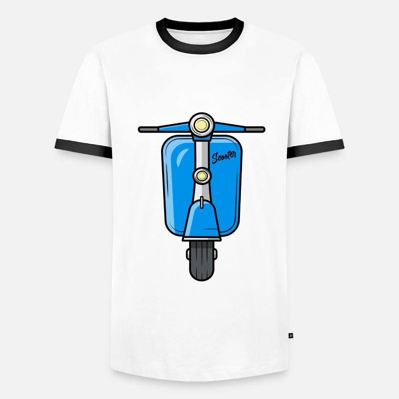 Scooter Motorroller Roller - Men's Ringer Shirt - white/black