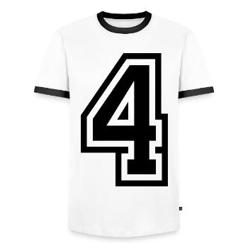 Symbole à 4 chiffres - T-shirt contrasté Homme - blanc/noir - Devant - AI Model Female 172 light (172cm) & AI Model Male 178 dark (178cm)