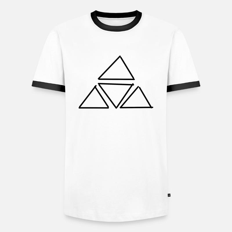 triangle triangle shape - Men's Ringer Shirt - white/black
