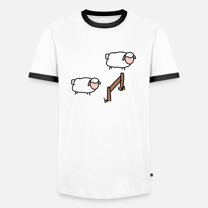 Sheep sleep - Men's Ringer Shirt - white/black