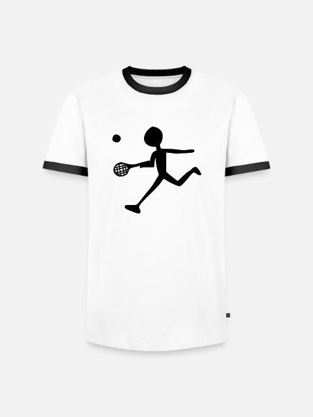 tennis tennisschläger - Männer Kontrast-T-Shirt - Weiß/Schwarz