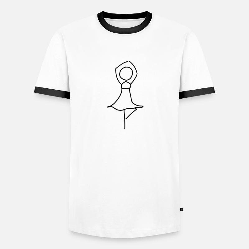 dancer dance - Men's Ringer Shirt - white/black