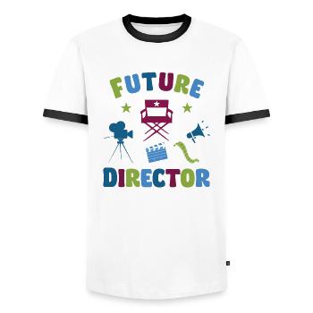 Future Director - Männer Kontrast-T-Shirt - Weiß/Schwarz - Vorne - AI Model Female 172 light (172cm) & AI Model Male 178 dark (178cm)