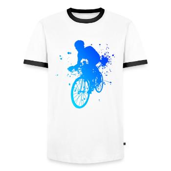 Vélo de route Hommes Cyclisme sur route Cyclisme sur route - T-shirt contrasté Homme - blanc/noir - Devant - AI Model Female 172 light (172cm) & AI Model Male 178 dark (178cm)