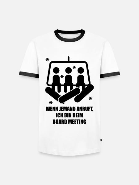 snowboard - Men's Ringer Shirt - white/black