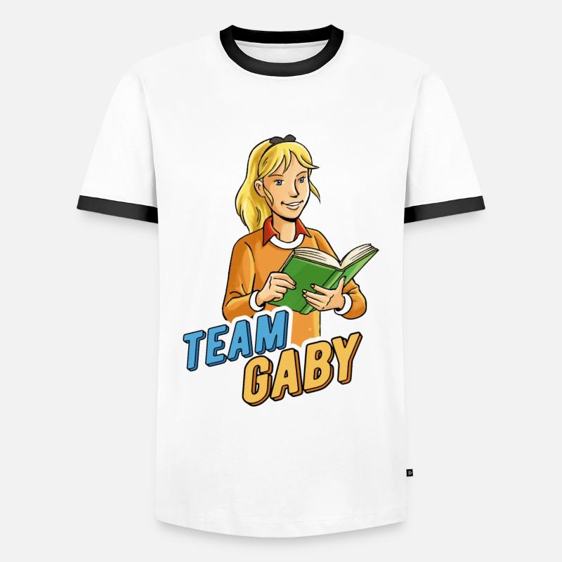 TKKG Team Gaby Glockner - Männer Kontrast-T-Shirt - Weiß/Schwarz