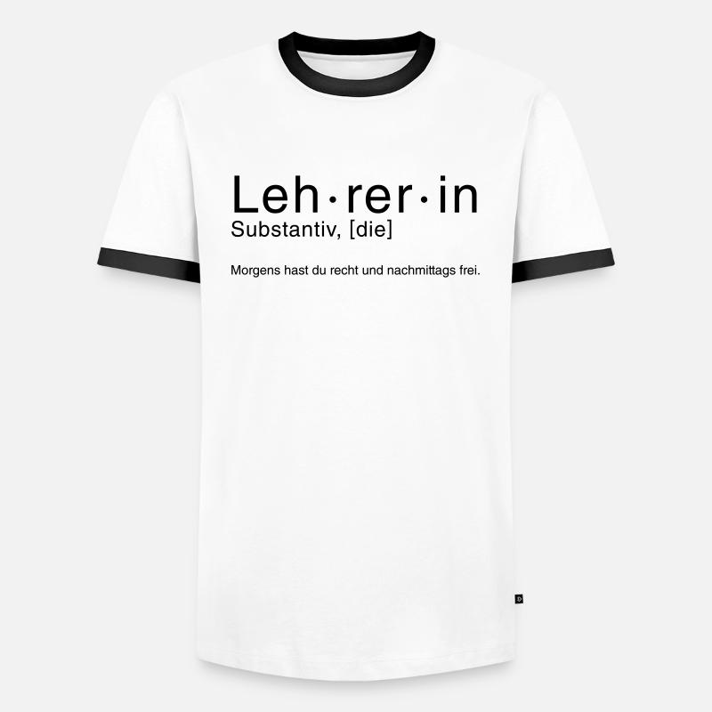 LEHRER - Männer Kontrast-T-Shirt - Weiß/Schwarz
