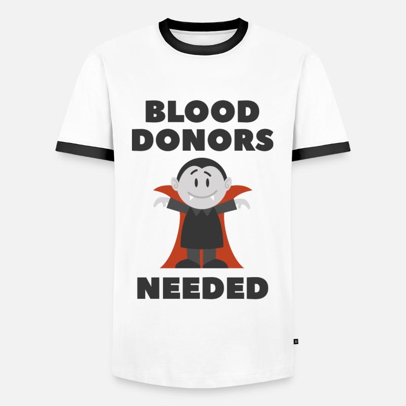 Blutspender gesucht - Männer Kontrast-T-Shirt - Weiß/Schwarz