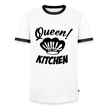 Queen of The Kitchen Chef - Männer Kontrast-T-Shirt - Weiß/Schwarz - Vorne - AI Model Female 172 light (172cm) & AI Model Male 178 dark (178cm)