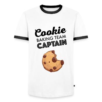 Cookie Baking Team Captain Christmas Cookies - Men's Ringer Shirt - white/black - Front - AI Model Female 172 light (172cm) & AI Model Male 178 dark (178cm)