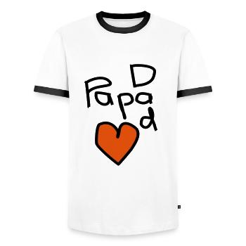 Papa, papa - T-shirt contrasté Homme - blanc/noir - Devant - AI Model Female 172 light (172cm) & AI Model Male 178 dark (178cm)