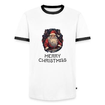 Weihnachtsmann - Marry Christmas - Männer Kontrast-T-Shirt - Weiß/Schwarz - Vorne - AI Model Female 172 light (172cm) & AI Model Male 178 dark (178cm)
