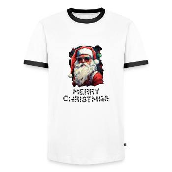 Weihnachtsmann - Marry Christmas - Männer Kontrast-T-Shirt - Weiß/Schwarz - Vorne - AI Model Female 172 light (172cm) & AI Model Male 178 dark (178cm)