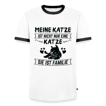 Cat NON SEULEMENT A CAT B - T-shirt contrasté Homme - blanc/noir - Devant - AI Model Female 172 light (172cm) & AI Model Male 178 dark (178cm)