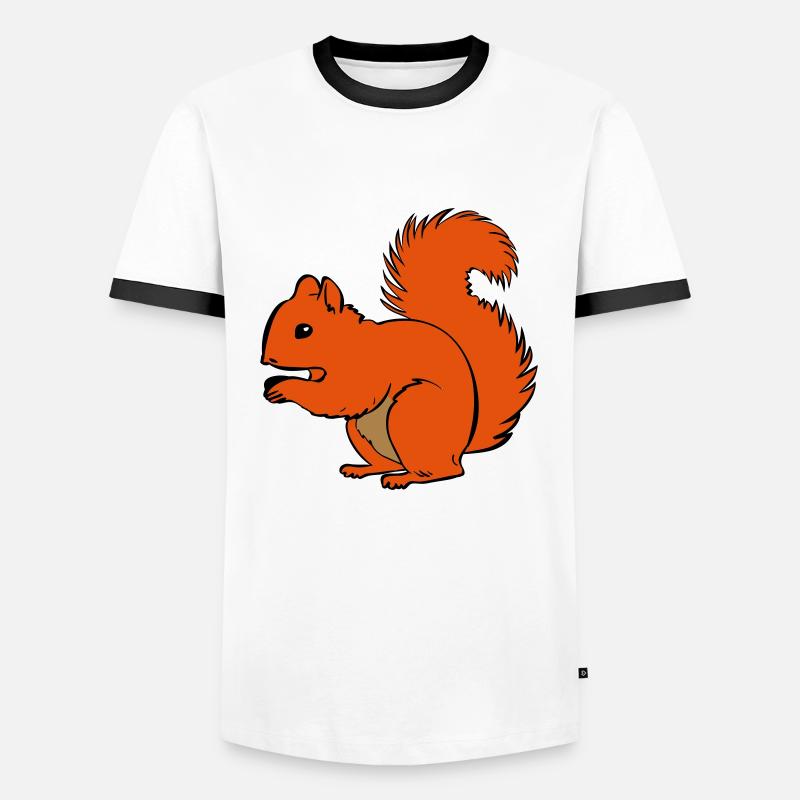 Eichhörnchen - Männer Kontrast-T-Shirt - Weiß/Schwarz