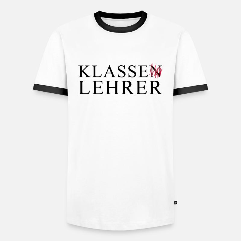 KLASSE LEHRER - Männer Kontrast-T-Shirt - Weiß/Schwarz