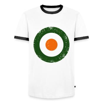 target irish vintage - Männer Kontrast-T-Shirt - Weiß/Schwarz - Vorne - AI Model Female 172 light (172cm) & AI Model Male 178 dark (178cm)