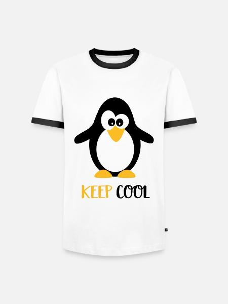 penguin - Men's Ringer Shirt - white/black