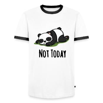 Not today Panda - funny saying gift idea - Men's Ringer Shirt - white/black - Front - AI Model Female 172 light (172cm) & AI Model Male 178 dark (178cm)