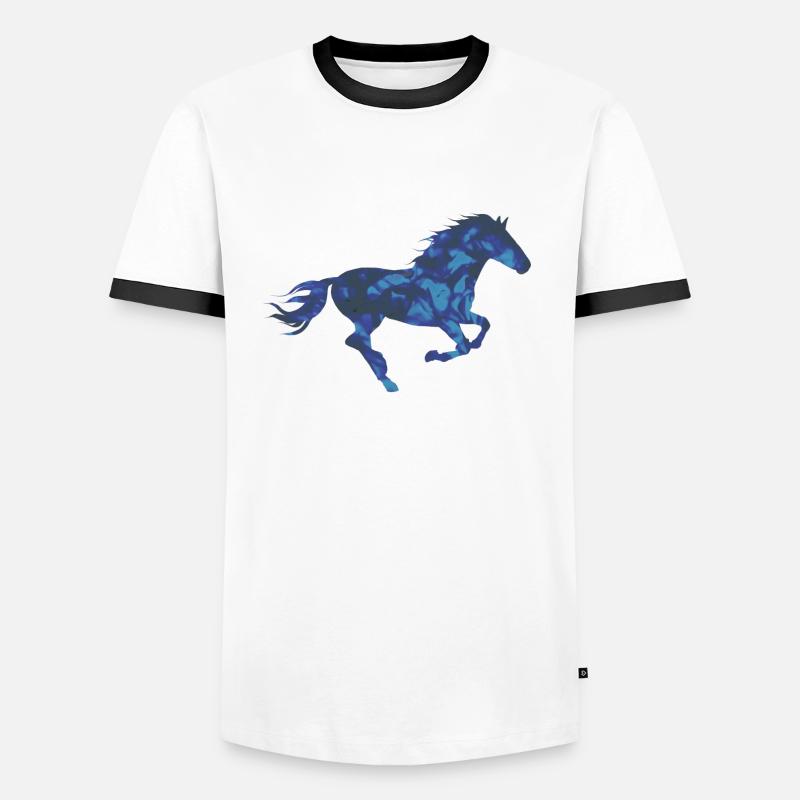 Pferd Pferd - Männer Kontrast-T-Shirt - Weiß/Schwarz