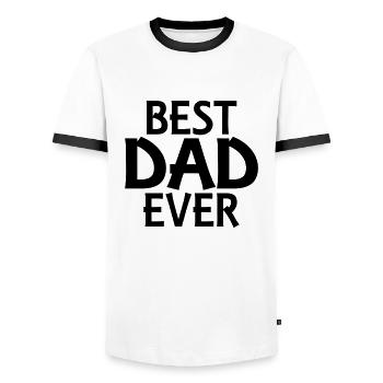 Best dad ever - Männer Kontrast-T-Shirt - Weiß/Schwarz - Vorne - AI Model Female 172 light (172cm) & AI Model Male 178 dark (178cm)