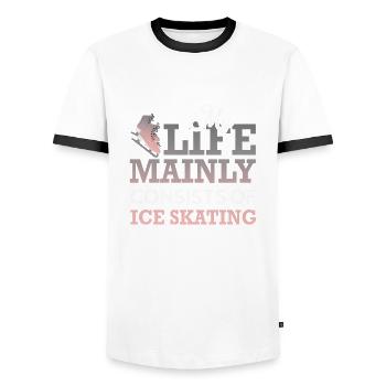 Skater Ma Vie Se Compose Principalement De SkateTshirt - T-shirt contrasté Homme - blanc/noir - Devant - AI Model Female 172 light (172cm) & AI Model Male 178 dark (178cm)
