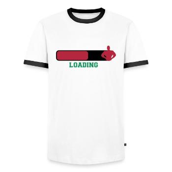 Loading - Men's Ringer Shirt - white/black - Front - AI Model Female 172 light (172cm) & AI Model Male 178 dark (178cm)