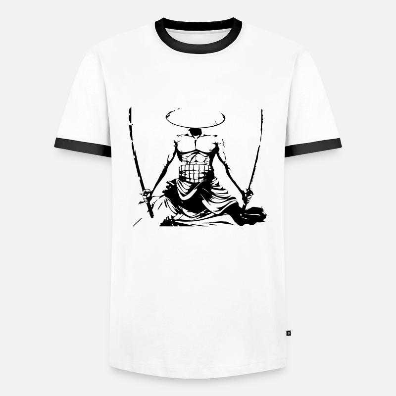 samurai - Men's Ringer Shirt - white/black