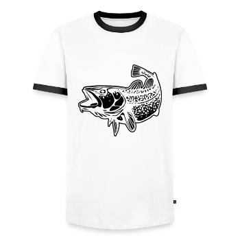 Dorsch - Männer Kontrast-T-Shirt - Weiß/Schwarz - Vorne - AI Model Female 172 light (172cm) & AI Model Male 178 dark (178cm)