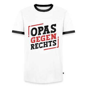 Opas Gegen Rechts - Männer Kontrast-T-Shirt - Weiß/Schwarz - Vorne - AI Model Female 172 light (172cm) & AI Model Male 178 dark (178cm)