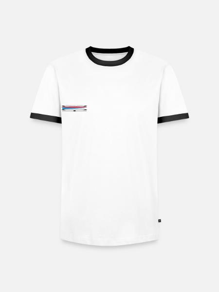 GEO COACH - Männer Kontrast-T-Shirt - Weiß/Schwarz