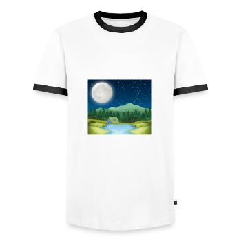 Campers Garden - Men's Ringer Shirt - white/black - Front - AI Model Female 172 light (172cm) & AI Model Male 178 dark (178cm)