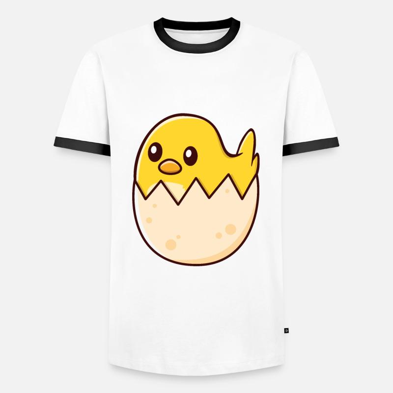 Hatching Chick - Men's Ringer Shirt - white/black
