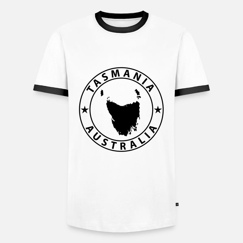 Tasmanien - Männer Kontrast-T-Shirt - Weiß/Schwarz