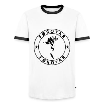 Färöer Inseln - Männer Kontrast-T-Shirt - Weiß/Schwarz - Vorne - AI Model Female 172 light (172cm) & AI Model Male 178 dark (178cm)