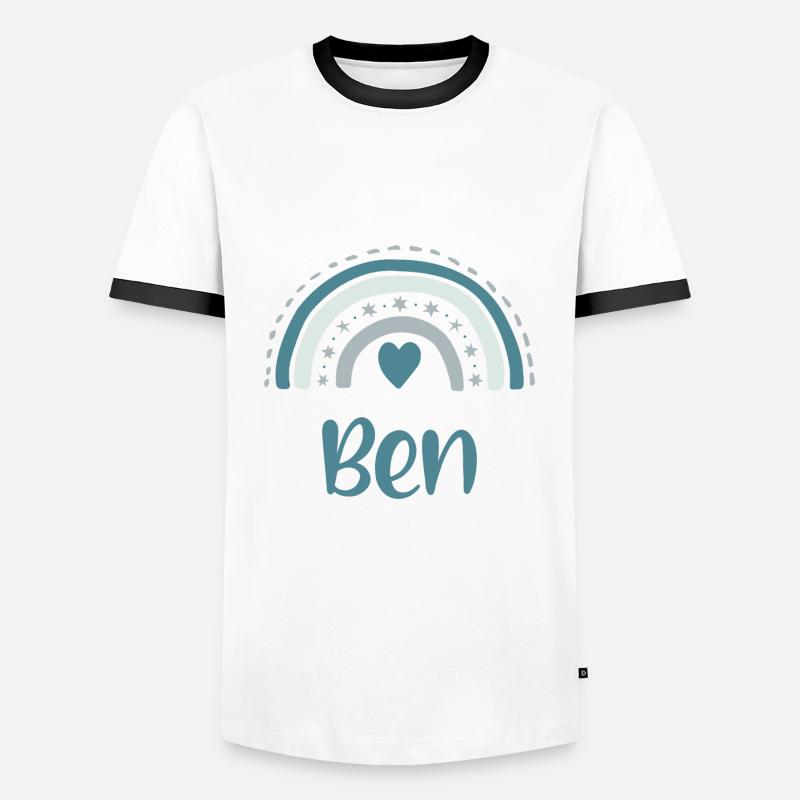 Ben Name Regenbogen - Männer Kontrast-T-Shirt - Weiß/Schwarz