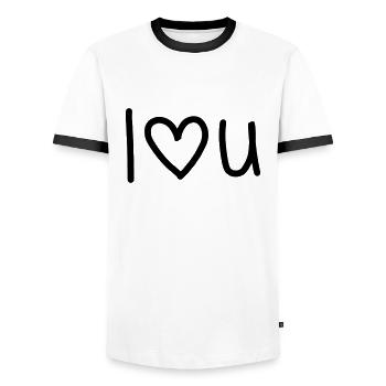I Lovee You - T-shirt contrasté Homme - blanc/noir - Devant - AI Model Female 172 light (172cm) & AI Model Male 178 dark (178cm)