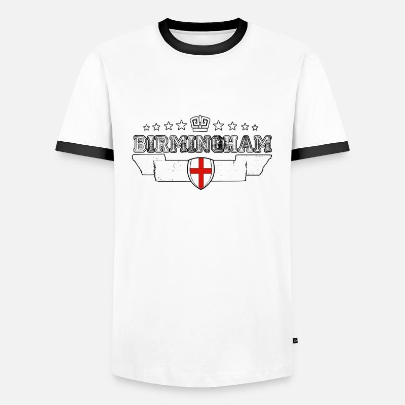Birmingham - Männer Kontrast-T-Shirt - Weiß/Schwarz