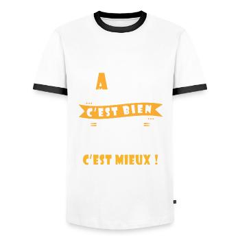 Gabriel Apero T shirt Humour personnalisé gabriel - T-shirt contrasté Homme - blanc/noir - Devant - AI Model Female 172 light (172cm) & AI Model Male 178 dark (178cm)