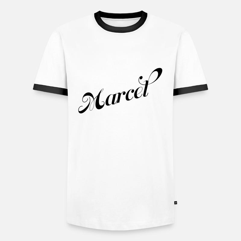 Marcel - Männer Kontrast-T-Shirt - Weiß/Schwarz