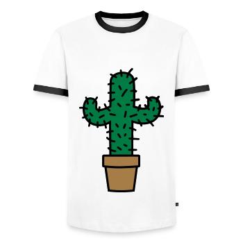 Cactus cactus gift idea gift idea - Men's Ringer Shirt - white/black - Front - AI Model Female 172 light (172cm) & AI Model Male 178 dark (178cm)
