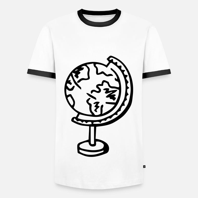 Globus Erdkugel Geschenkidee - Männer Kontrast-T-Shirt - Weiß/Schwarz