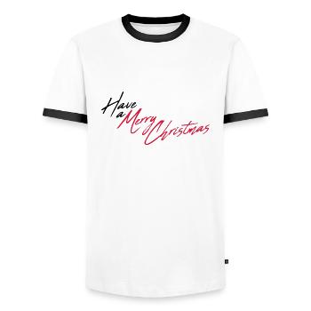 cool have a merry christmas weihnachten frohe weih - Männer Kontrast-T-Shirt - Weiß/Schwarz - Vorne - AI Model Female 172 light (172cm) & AI Model Male 178 dark (178cm)