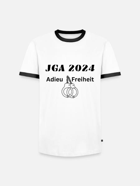Junggesellenabschied 2024 - Männer Kontrast-T-Shirt - Weiß/Schwarz