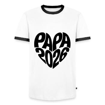 Papa 2026 - Männer Kontrast-T-Shirt - Weiß/Schwarz - Vorne - AI Model Female 172 light (172cm) & AI Model Male 178 dark (178cm)
