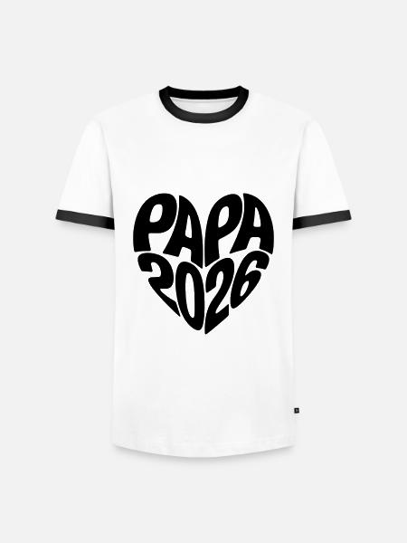 Papa 2026 - Männer Kontrast-T-Shirt - Weiß/Schwarz